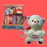 Birthday Bliss Teddy & Chocolate Basket