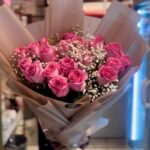 Everlasting Love Combo – 4ft Pink Teddy & 20 Imported Pink Roses - Image 2